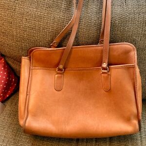 Gorgeous Laura USA full grain leather large tote bag with solid brass fittings